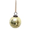 Aurora Christmas Glass Crackle Ball Christmas Bauble, Gold, 3"