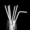 ALINK 500-Pack White Flexible Plastic Drinking Straws, Solid White Disposable
