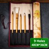 Bamboo Roll Up Brush Holder, 7/8/9 Slot Calligraphy Pen Case,