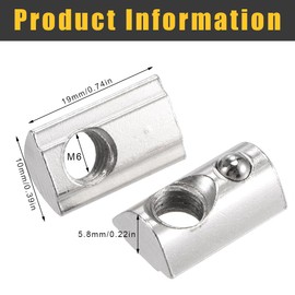 EIHI 10x M6 sliding nut spring ball swivel mounting material profile 45 fittings