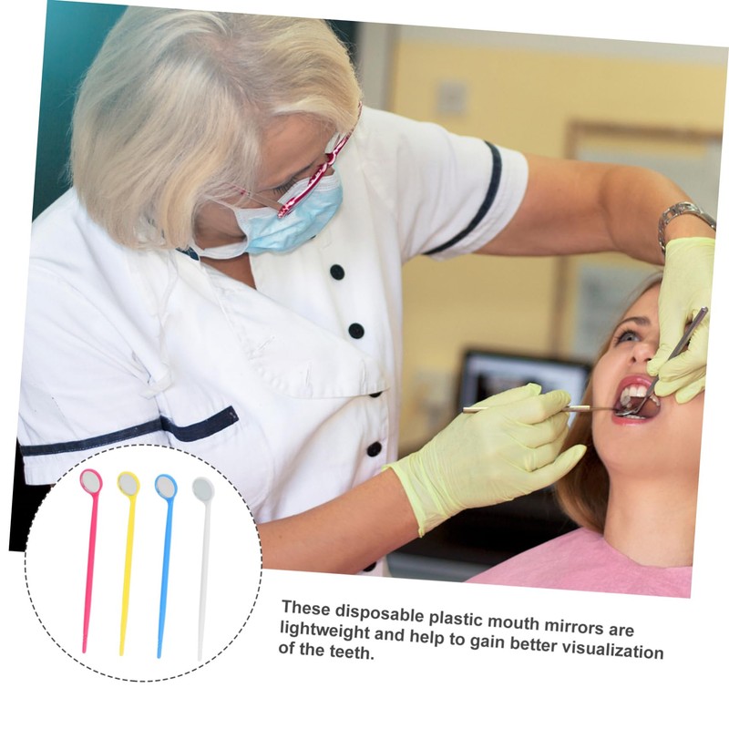 iplusmile 20pcs Disposable Oral Cavity Examination Mirrors Set for Inspection
