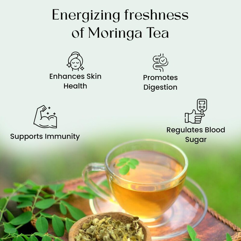 Blendart, Moringa Tea Bags (100 Count) Non-GMO, Antioxidant Caffeine Free,