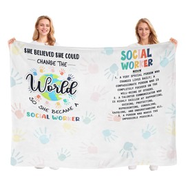 Social Worker Gifts for Women ,Social Worker Blanket 60" x 50",Best Social Worker Gifts,Social Work Appreciation Gifts, Birthday Gifts for Social Worker Office Decor,Throw Blanket for Social Worker