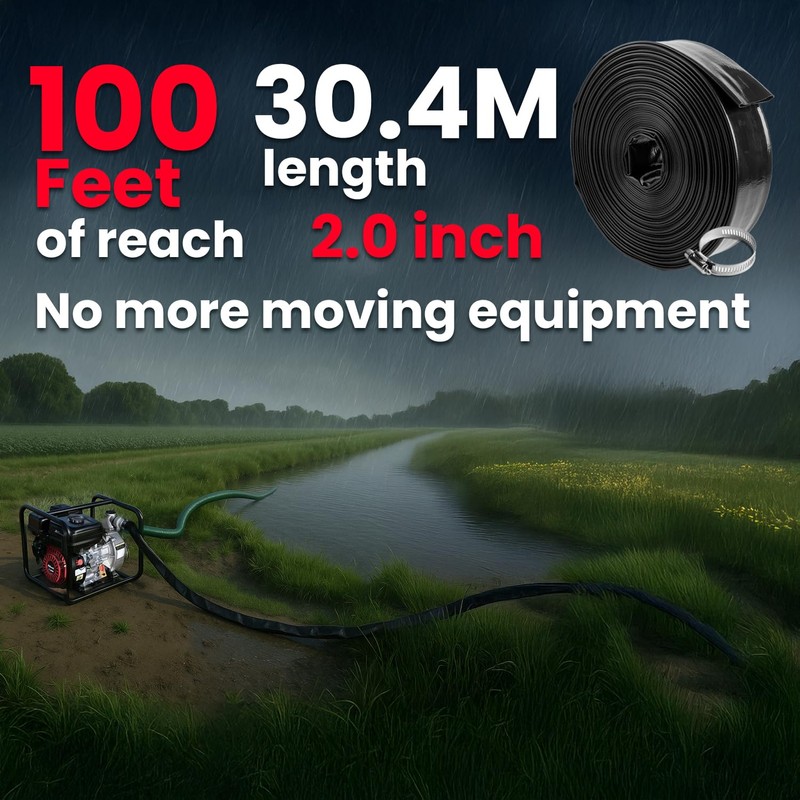 XtremepowerUS Backwash Hose Extra Heavy-Duty Pool Drain Hose 2" x