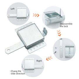 WellMade Inside Deadlock, Heavy Duty Garage Doors Side Lock, Galvanized Steel Housing Extra Security Lock Slide Latch, Fits Most Garage Door