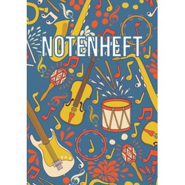 Notenheft: DIN A4 - 100 Seiten - Blanko Notensysteme - Große Lineatur - Musik Schreibheft - Leerer Notenblock - Geschenk für Musiker