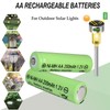 Ni-MH 1.2v 200mAh Rechargeable AA Solar Batteries,10 Pack Double A