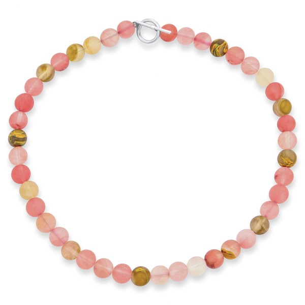 Multi Color Simple Mixed Taupe Jasper and Pink Rose Quartz