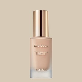 Anjumain The Saem Eco Soul Vegan Silk Glam Foundation 30ml, 21 Light Beige, 1 piece / 더샘 에코 소울 비건 실크 글램 파운데이션 30ml, 21 라이트 베이지, 1개