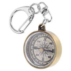 WHAMVOX Robust Copper-zinc Alloy Compass Keychain Portable Compact Pocket Compass Hook for Women Bag Charms Hiking Navigation