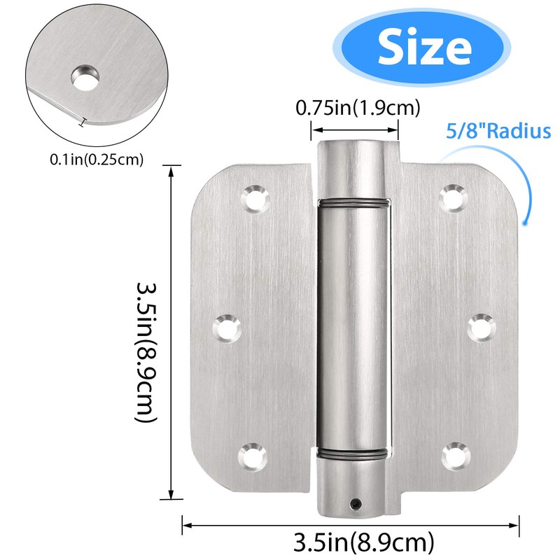 3.5'' Self-Closing Door Hinges, 3.5 Inch x 3.5 Inch Spring