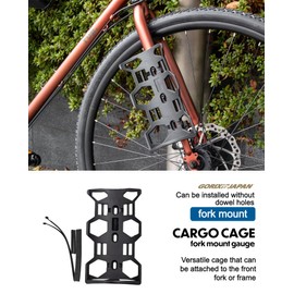 GORIX Bike Front Fork Cage Front Fork Mount Bottle Cage Large Cage Bikepacking Bike Bag(CARGO CAGE)