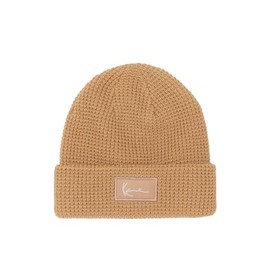 Karl Kani Unisex KA-241-032-3 Woven Signature Waffle Beanie, beige
