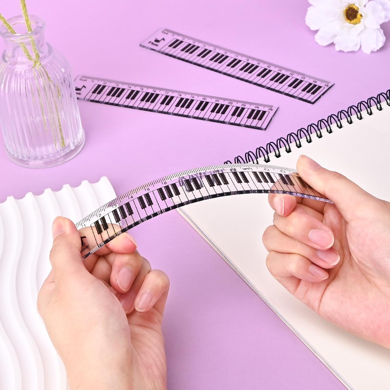 BAYTORY 5 Pcs Transparent Plastic Ruler 15cm, Small Rulers, Acrylic