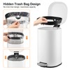 8 Gallon Step Trash Can, Square Fingerprint-Proof Foot Pedal Garbage