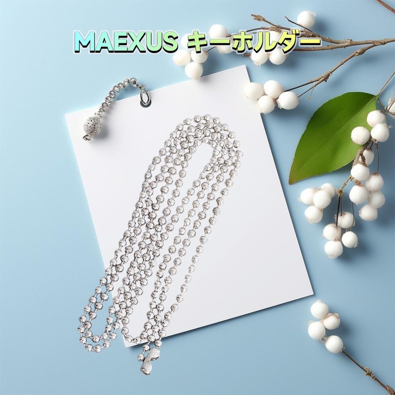 MAEXUS Ball Chain Keychain Parts 6m*2.4mm Stainless Steel Silver Chain
