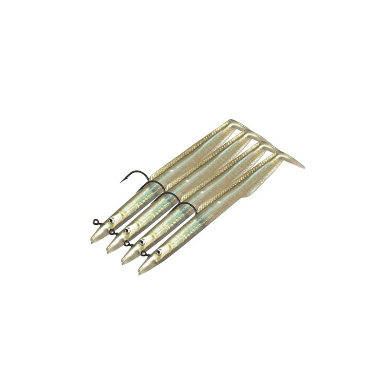 Sidewinder 4 Inch Eels: 7 Pack Pearl Sandeels - Bass