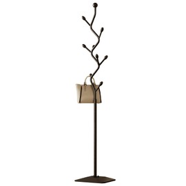 ZHBHYZ Tree-shaped coat rack stand,Metal coat tree with 8 Hooks and sturdy cast iron base,Heavy Duty coat rack freestanding coat hanger stand for Clothes Hats Scarfs Purses (black)