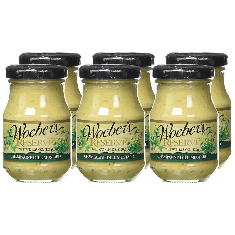 Woebers Reserve Champagne Dill Mustard, 4.25 Ounce
