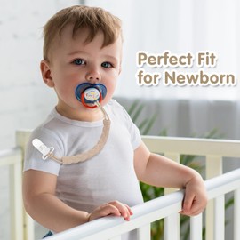 Stylish Silicone Pacifier Clips, 4-Pack Pacifier Holder with Flexible Woven Rope Design, 100% Food Grade Silicone, Safe Essentials for Newborns Baby Boys and Girls