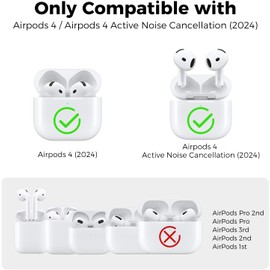 Mizi Rugged Case for AirPods 4th Generation/AirPods 4 with Active Noise Cancellation (ANC) (2024) with Cleaner Kit, Full Body Shockproof Hard Protection Design - Black
