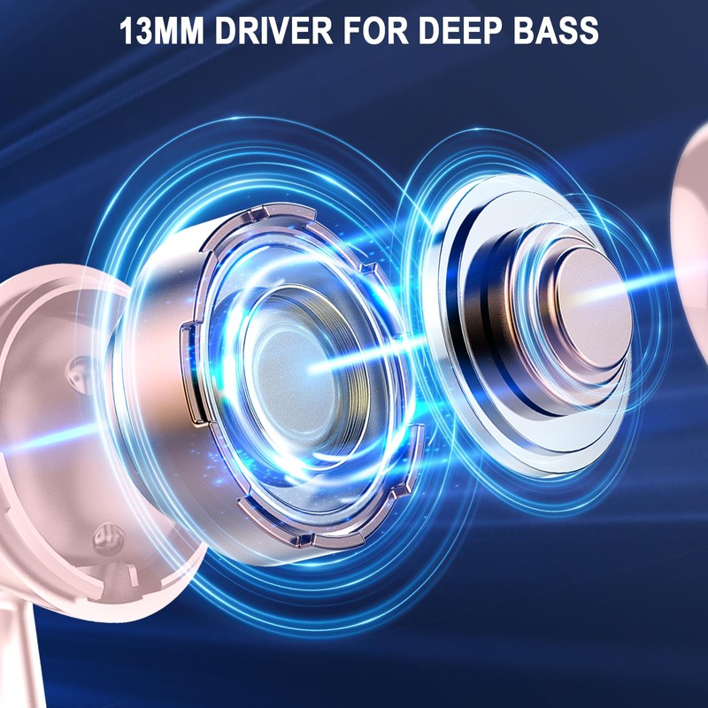 Wireless Earbuds, 2024 Bluetooth 5.4 Headphones HiFi Stereo, Wireless Earphones
