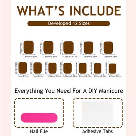 Flower Pattern Fake Nails with Nail File & Tape, 1 Box French Style Square Press on Nails for Women & Girls DIY Nail Art, Elegant Stick on Nails Kit