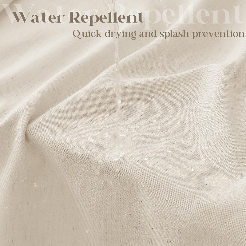 DUKIYO Extra Long Linen Shower Curtain 96 Length Textured Cloth