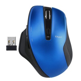 Nakabayashi Z8465 Digio2 Wireless Mouse, Silent, 5 Buttons, Blue LED, Blue