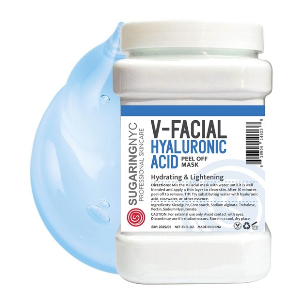 Vajacial Jelly Mask Peel-Off Bikini, Underarms Area Peel Mask - Hyaluronic Acid - Professional Size 23oz by Sugaring NYC