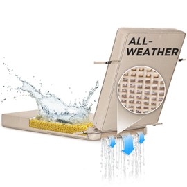 SUNROX All-Weather DryFast Foam Lounge Chair Cushion, FadeShield Water Resistant Chaise Lounge Cushions for Outdoor Patio Furniture with Adjustable Buckle Ties, 73x22 Inch, Husk Birch