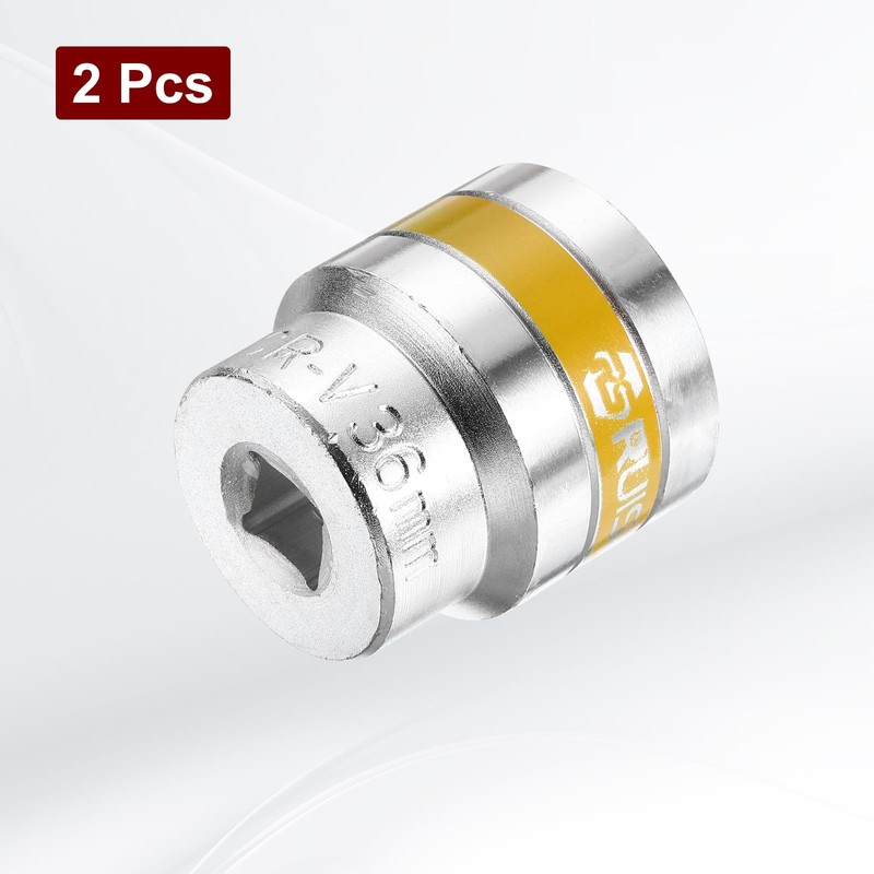 sourcing map 2pcs 1/2" Drive 6 Points Socket 36mm Metric