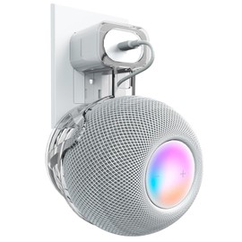 BEWZI for Apple HomePod Mini Socket Holder with Cable Storage. ABS Hard Case Speaker Wall Mounted Bracket for Homepod Mini Holder (Clear)