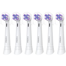 Pack of 6 Replacement Heads Compatible with Oral B iO 10 9 8 7 6 5 4 3 Series Electric Toothbrush, Medium Brush Heads, White