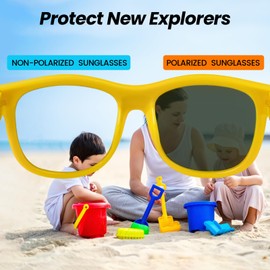 HECCEI Baby Sonnenbrille Polarisiert UV Schutz - Scout Sonnenbrille Flexibles Gestell für Jungen und Mädchen 0-24 Monate (Sonnengelb)