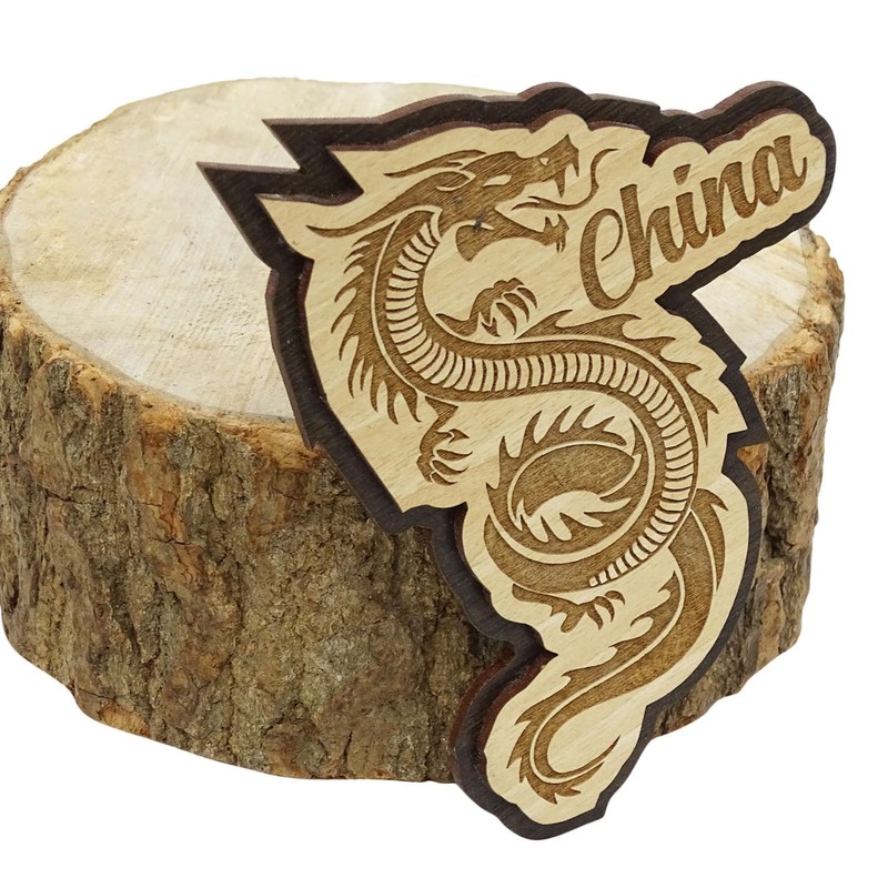 Printtoo China Engraved Wooden Fridge Magnet Souvenir Collectibles Gift