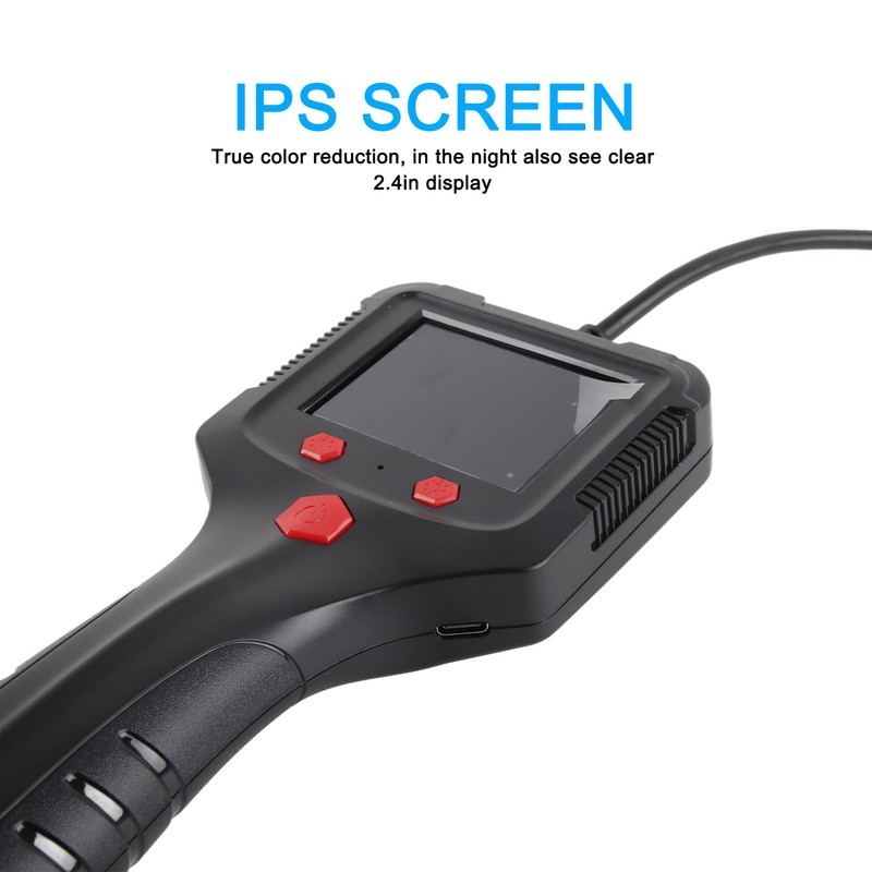 Industrial Endoscope 2.4in HD Screen Handheld ABS Housing Borescope Inspection