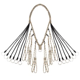 LERSUSI 2 in 1 Duck Call Lanyard with 12 Slip Rings and 12 Adjustable Loops Paracord Hunting Goose, Whistle Lanyard Nylon Game Call Lanyard Duck Hunting Accessories(Black)