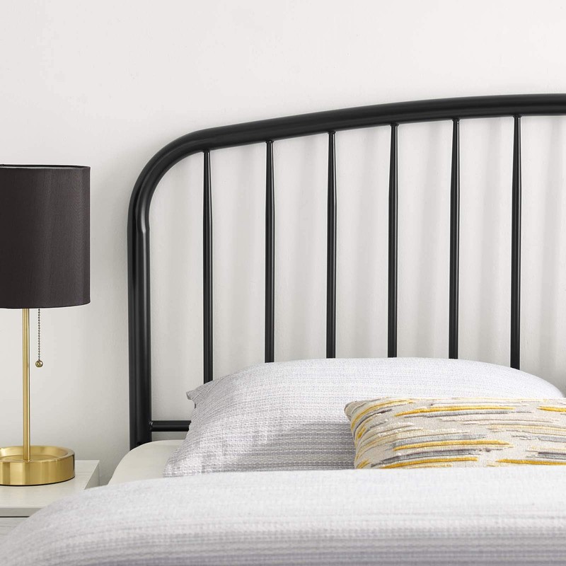 Modway Nova Modern Farmhouse Metal King Headboard in Black