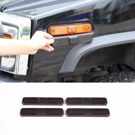 BEBECAR 4pcs Smoked Side Marker Lights Cover Blackout Overlay Len Fits Hummer H2 2003-09