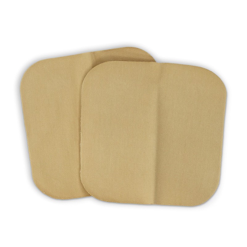 Dritz Twill, 5 x 5-Inch, 2 Count, Khaki Iron-On Patches