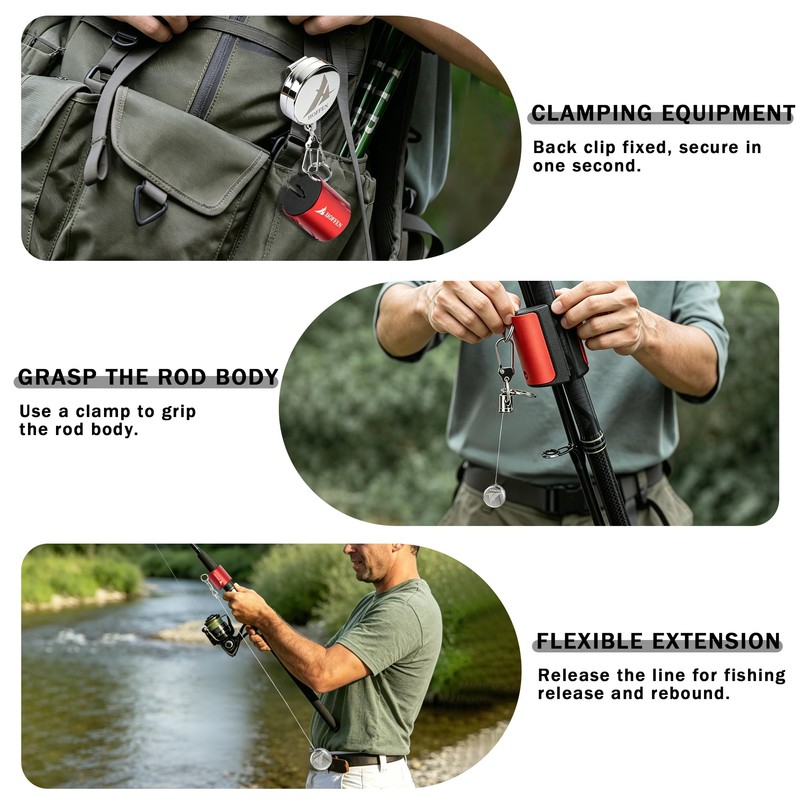 Rod Clip with Zinger (Single Red)