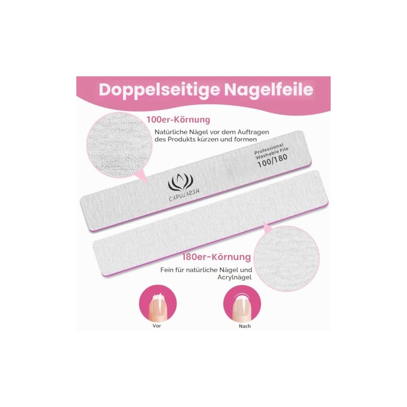 Pack of 18 Nail Files 100/180, Double Sided Disposable Nail
