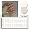 YOSOMMK White Fake Nails Medium Press on Nails Almond Glossy