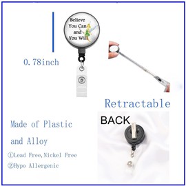 BEKECH Fairy Tale Retractable Badge Holder Fairy Pixie Cartoon Fans Gifts Badge Reel Fairy Tinkerbell Gift (Believe You Can and You Will)