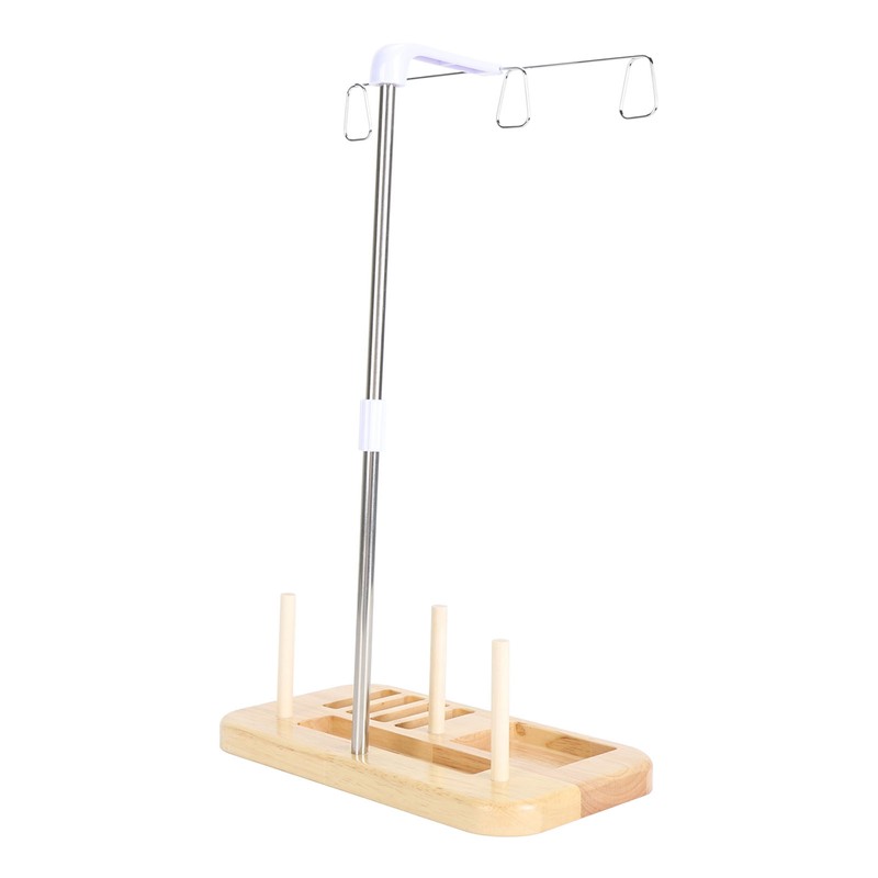 Thread Holder Stable Wood Base Large Spool Thread Stand for