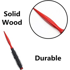 Anti Static Hairbrush Mini Ultra Thin Hair Styling Brush Nylon Bristles Hairbrush for Hair Styling, Drying, Curling, red,black
