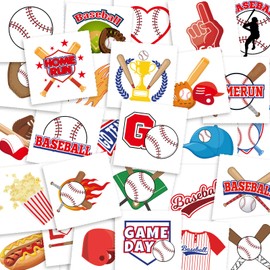 Baseball Temporary Tattoos 90Pcs Baseball Softball Tattoos Sports Theme Birthday Party Supplies