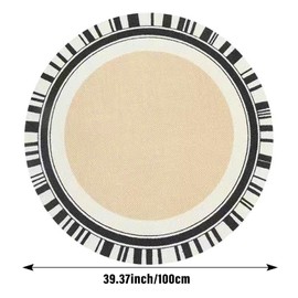 XLYBSST Round Rug, 3.3Ft Geometric Modern Fluff Area Rug, Washable Non Slip Floor Area Mat Carpet, Play Mat for Living Room, Sofa and Bedroom