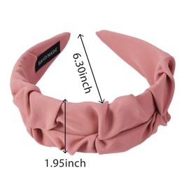 Yonchic 2-Piece Wide Headband, Cute Headbands for Women Girls Thin/Medium Thick Hair, Non-Slip Fashion Hairbands Hair Accessories (White & Pink)